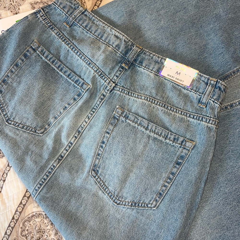 Long Denim Skirt - Picture 2 of 3
